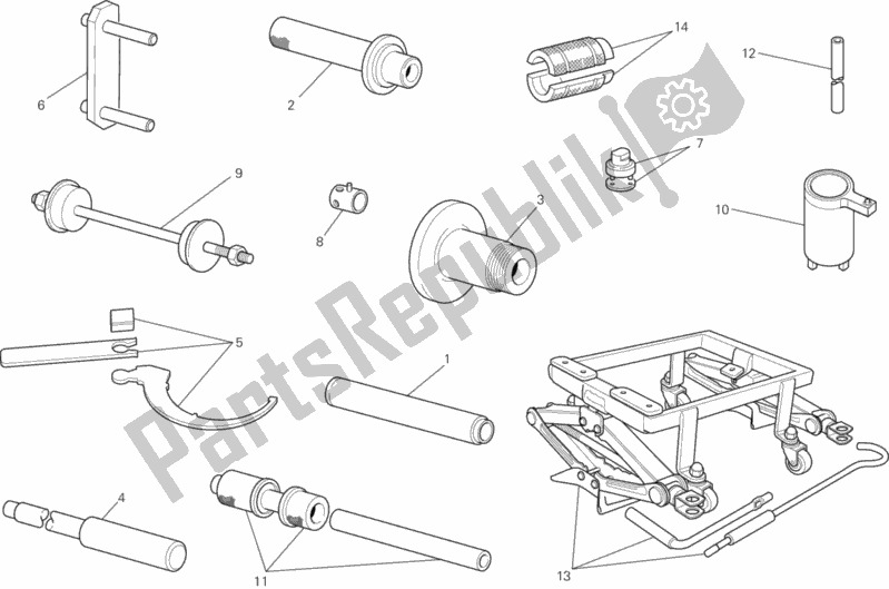 All parts for the 01b - Workshop Service Tools of the Ducati Diavel Brasil 1200 2014